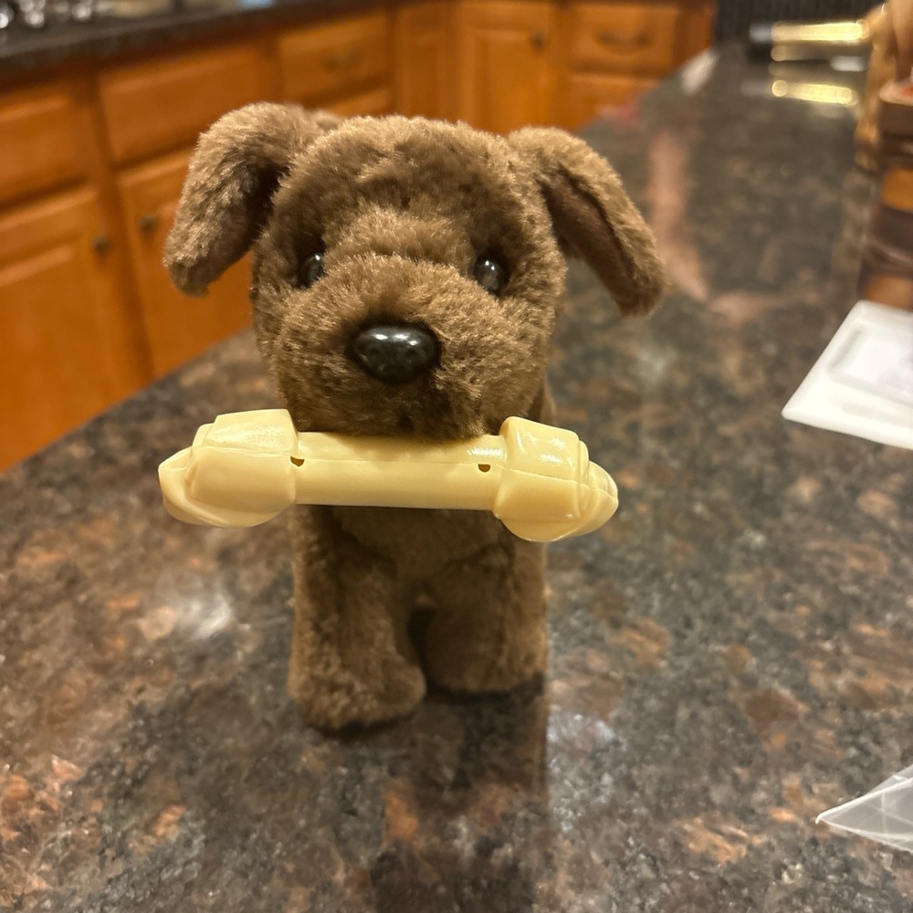 American Girl Brown Dog Toy with Cream Bone